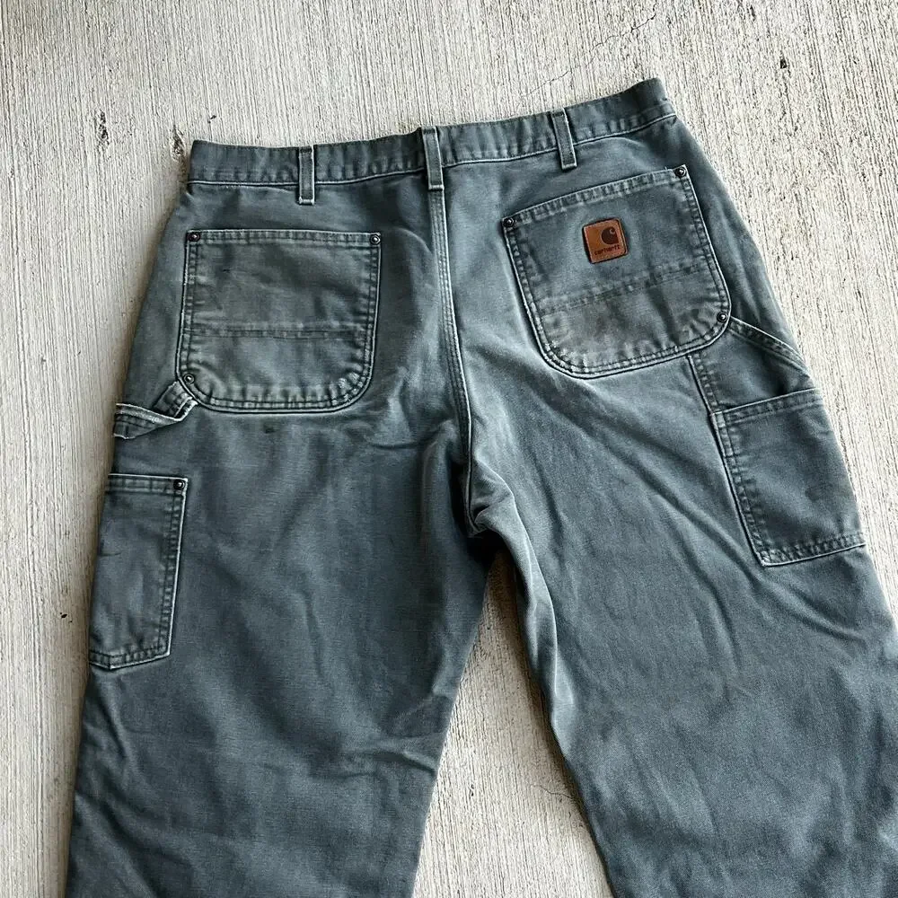 Carhartt green double knee work wear carpenter pants